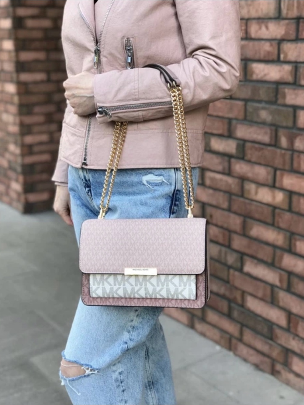 NWT Michael Kors Jade Large Tri-Colored Logo Crossbody